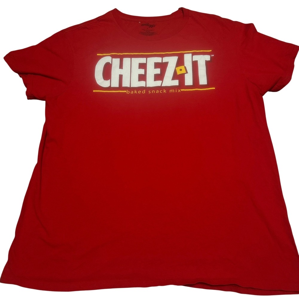 Kellogg's Mens Cheez-It Graphic T-Shirt Large Red Short Sleeve Crew Neck Tee